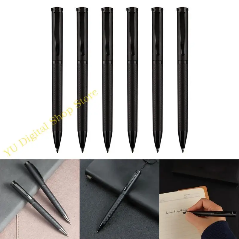 

96BA 6Pcs Ballpoint Pen 0.5mm Metallic Pen Lightweight Writing Pens Business Pen Office Gift Pen for Office School