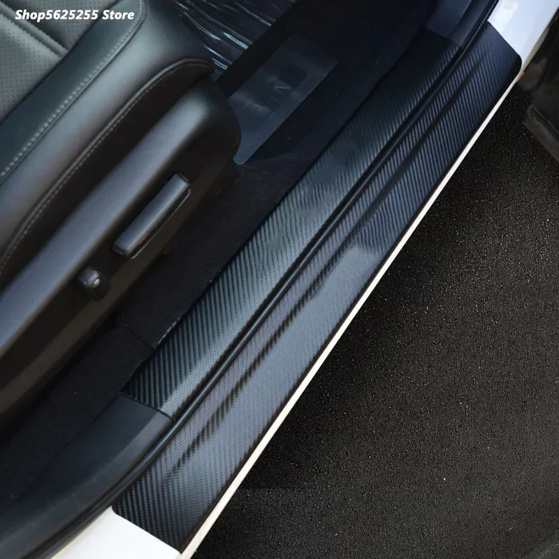 PU Leather Car Door Sill Mat Cover Protector Sticker for Changan Cs55 Plus 2020 2021 2022 Cs55plus Doors Threshold Accessories