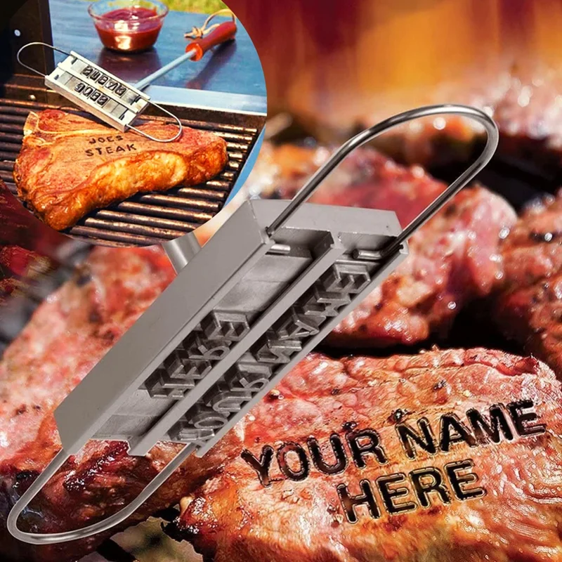 BBQ Branding Iron For Grill Barbecue Tool For With 55 Letters DIY Personalise Steak Meat