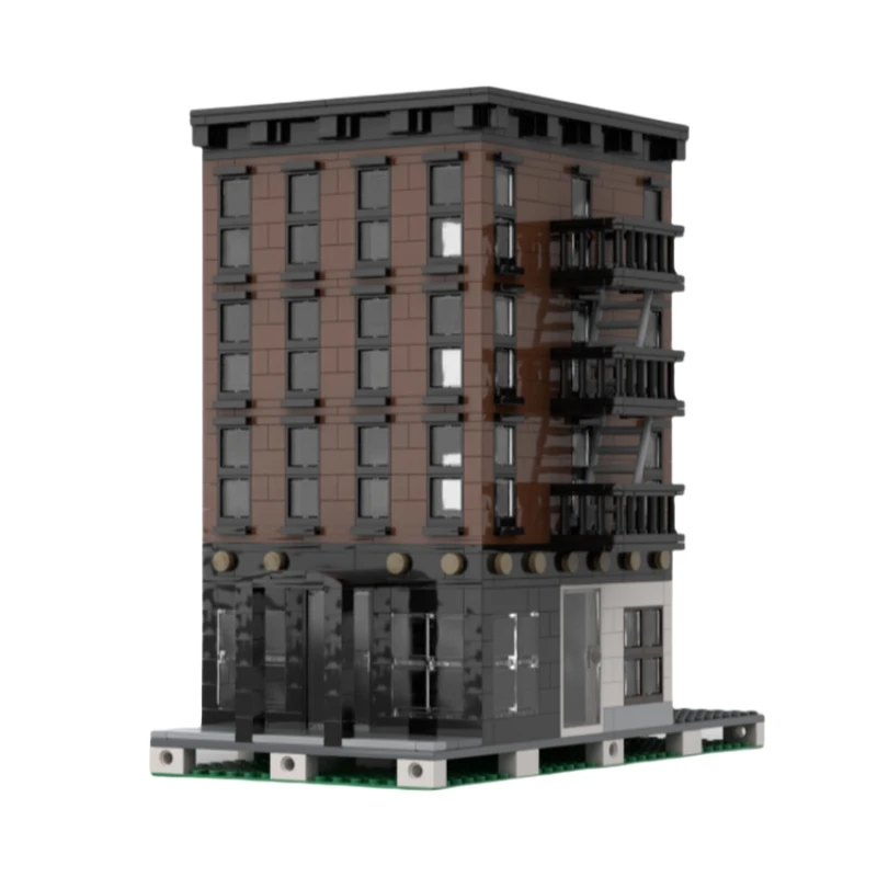 Street View Model MOC Building Bricks New York Apartment House Modular Technology Gifts Holiday Assemble Children Toys Suit