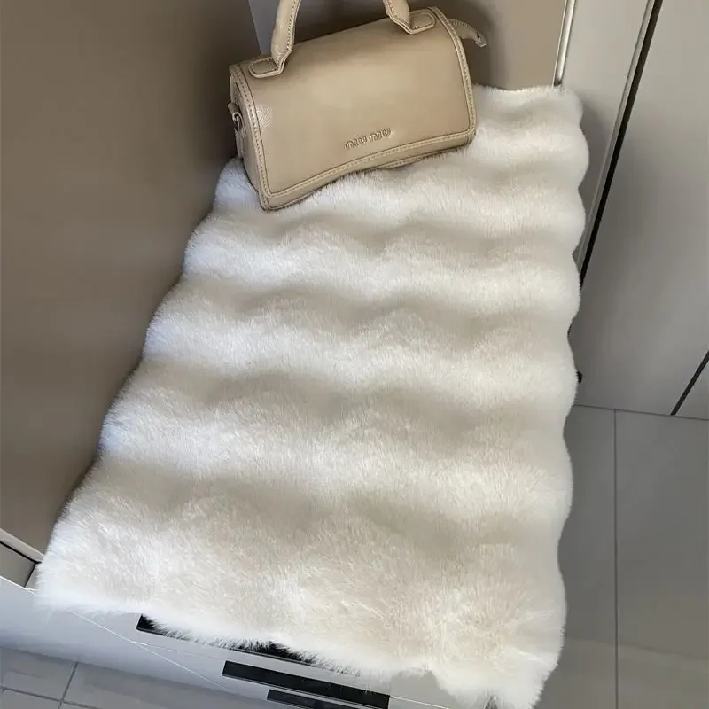 American Style Plush Shoe Changing Seat Cushion Thick Soft Bag Holder Shoe Cabinet Entrance Bench Cushion Seat Chair Mats