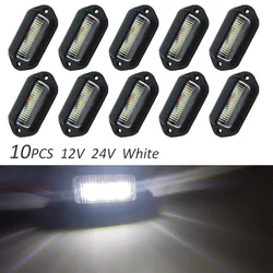 Luz LED para placa de matrícula de coche, lámpara de paso para SUV, camión, remolque, furgoneta, bombillas blancas, 10 piezas, 6 LED