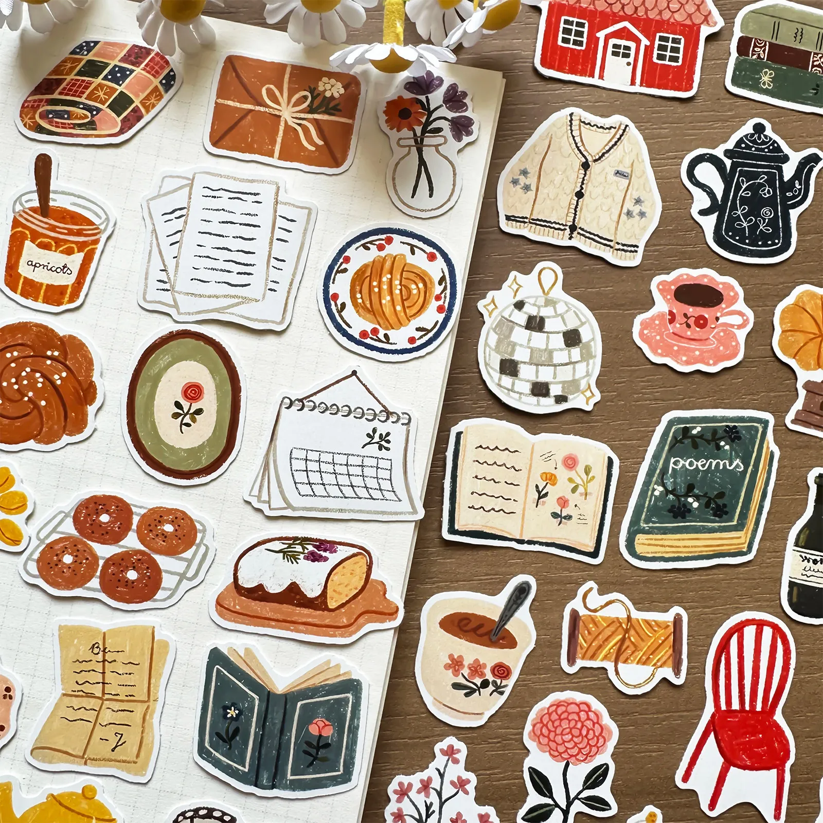 

INS Style Hand Drawn Cute Daily Small Items Stickers DIY Decorative Decals for Journal Album Scrapbook Phone Case