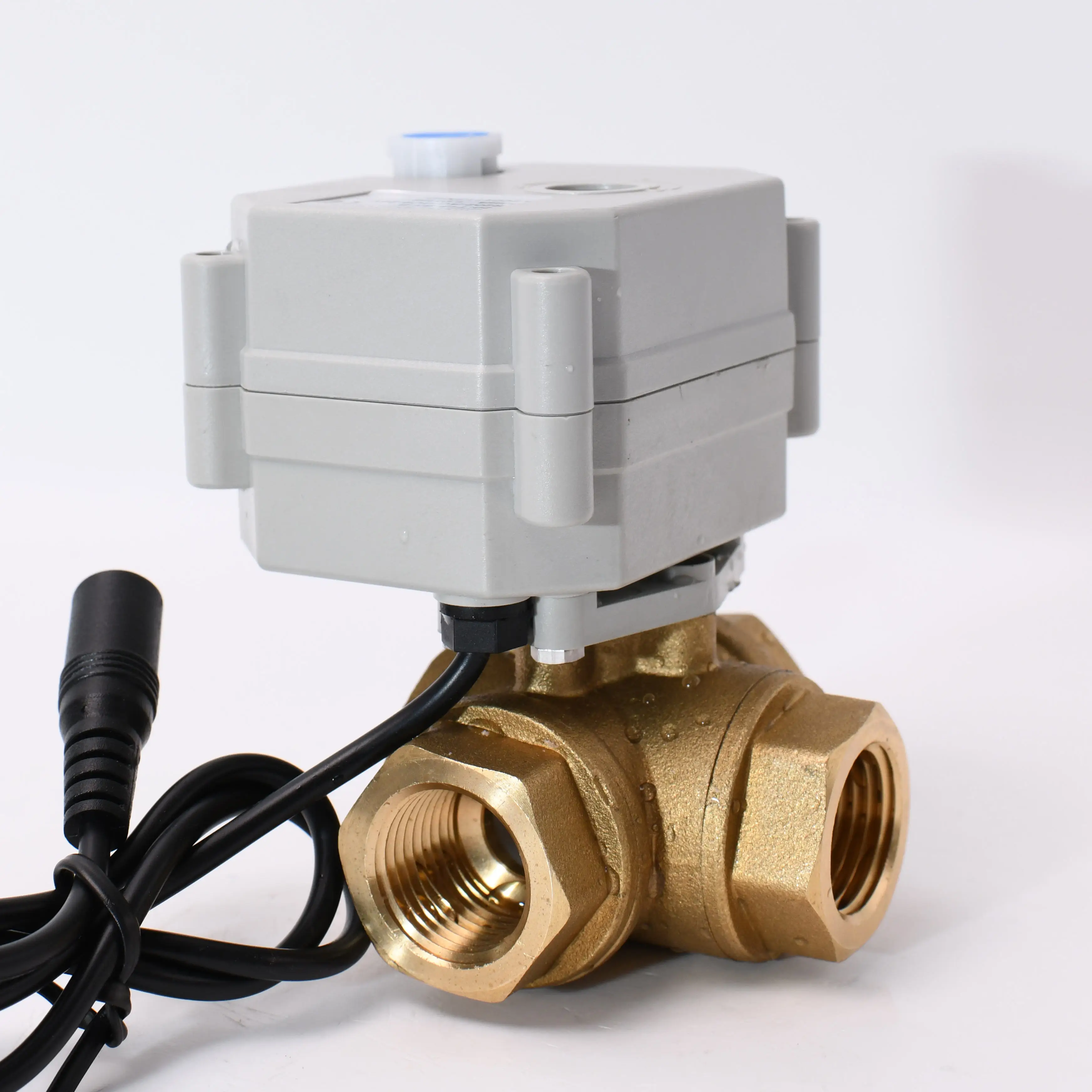 24v 12v Dc 2 3 Way Motorized Water Control Automatic Valves Mini Smart Electric Actuator Brass Ball Valve