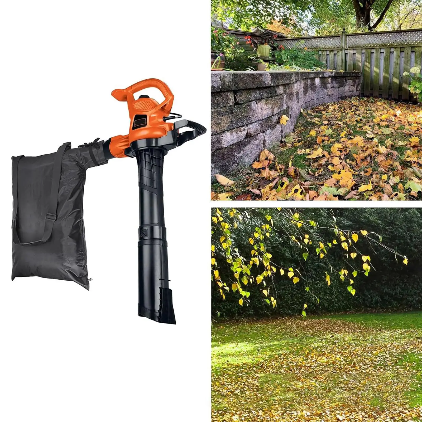 

Black Oxford Cloth Leaf Vacuum Blower Bag with Shoulder Strap for Lawn Garden Debris Collection