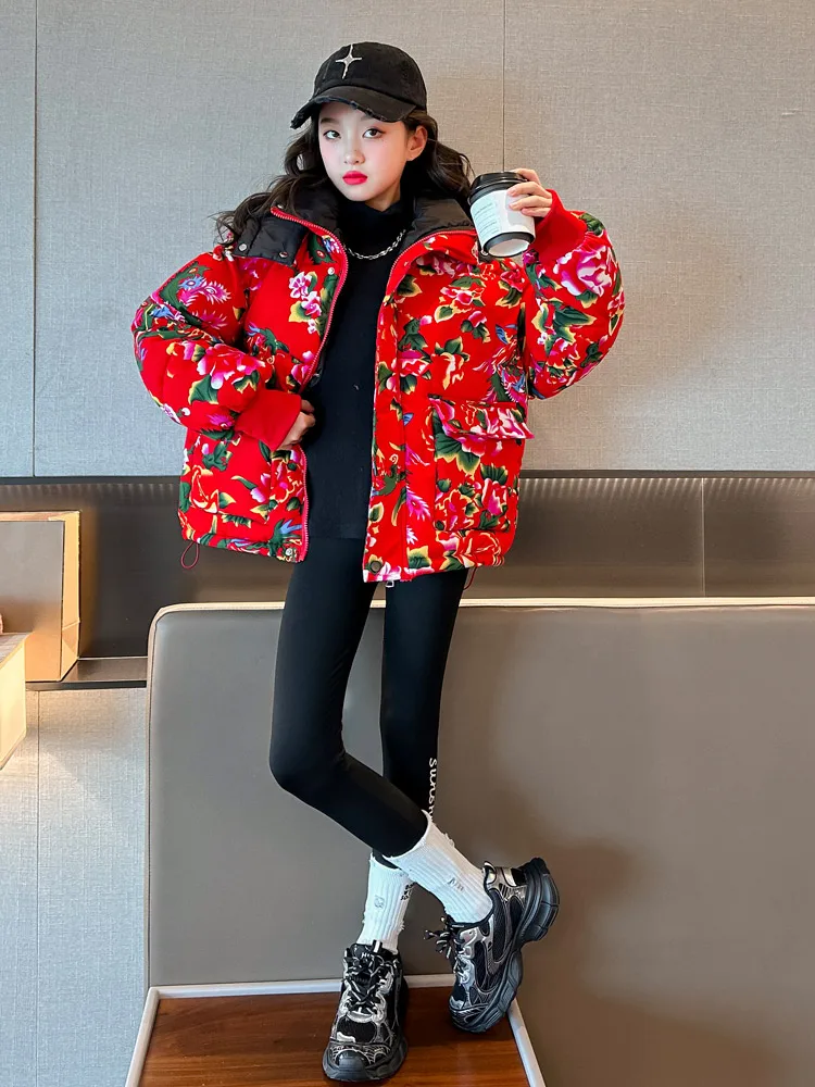 

Sli Thiened down Cotton Jaet for Girls Winter Street Sle New Arrival Faionable Outerwear Baby Girl's Coat