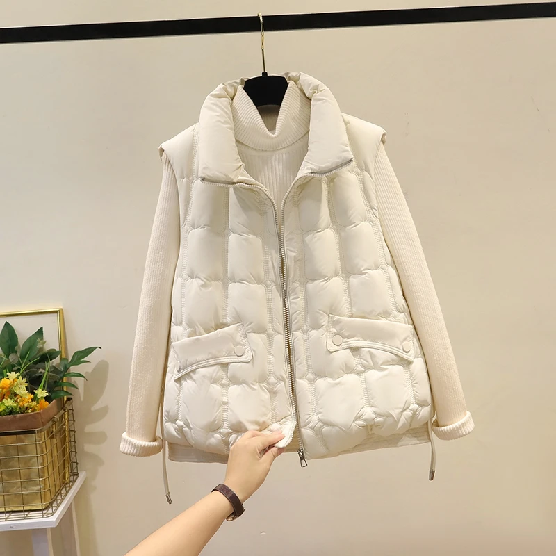 

Faionable ort ex down Cotton Vest Women's Loose Svel Jaet Autumn Winter New Arrival Ele Design Sense Vest