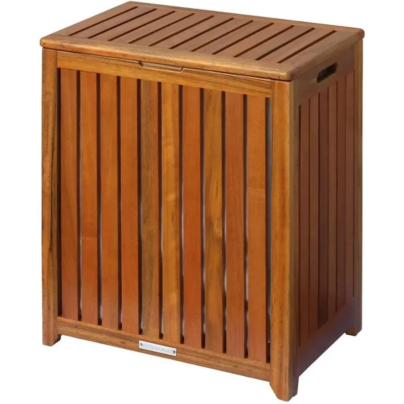 

Solid Wood Spa Hamper, Brown