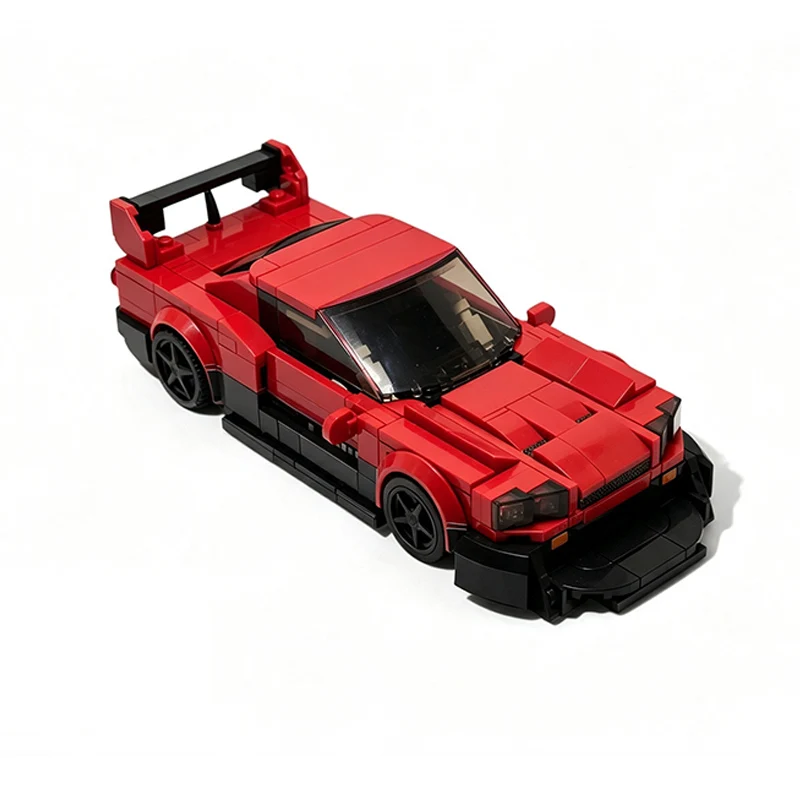 City Car Model MOC Building Bricks Red GT-R R34 Racing Car Modular Technology Gifts Holiday Assemble Children Toys Suit