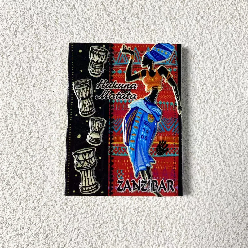 

Zanzibar African Tourist Souvenirs, Exotic Style, 3D Handdrum Decorations, Refrigerator Stickers, Powerful Magnets