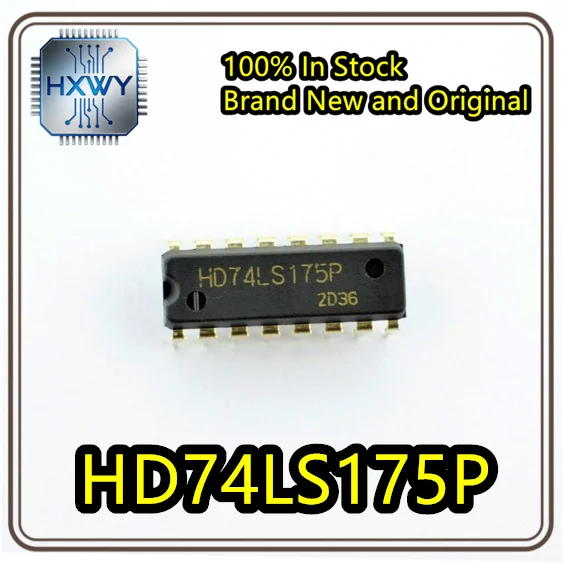 10/50 pieces HD74LS175P DIP16 Quad D Flip Flop Chip New Original Stock