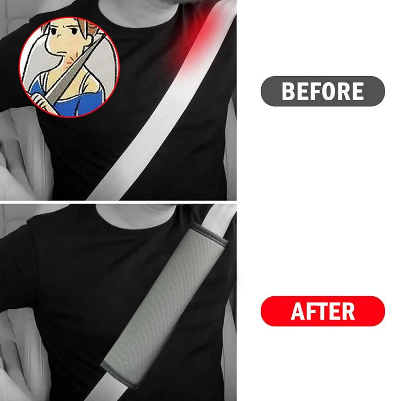 Car Seat Safety Belt Cover Soft PU Protector Shoulder Strap Pad For Ford S-MAX Kuga Mondeo Fusion KA Everest Escape ST Racing - view 2