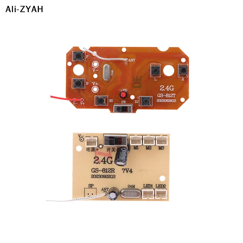 ชุด 1 ชุด สำหรับอะไหล่รถบังคับวิทยุ 6CH 2.4G รีโมทคอนโทรล คุณภาพสูง 27MHz วงจร PCB บอร์ดส่งสัญญาณและรับสัญญาณ
