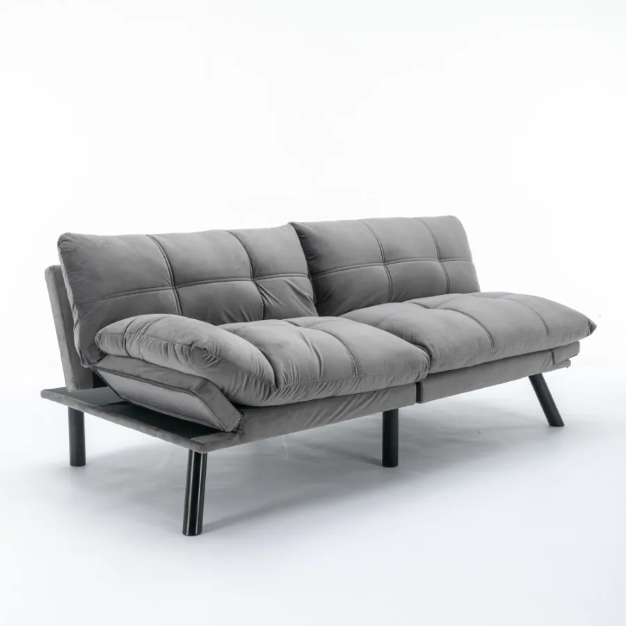 Canapé-lit moderne pliable convertible gris clair