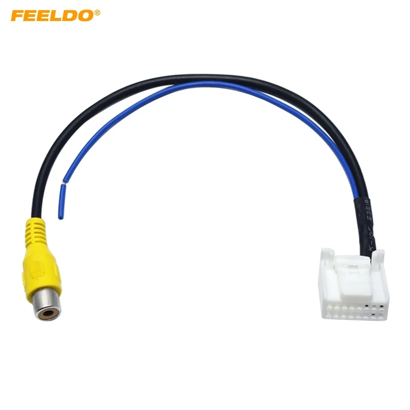 

FEELDO 1PC Car Parking Reverse Rear Camera Video Plug Converter Cable Adapter For Toyota Camry 7th Navigation DVD #2593