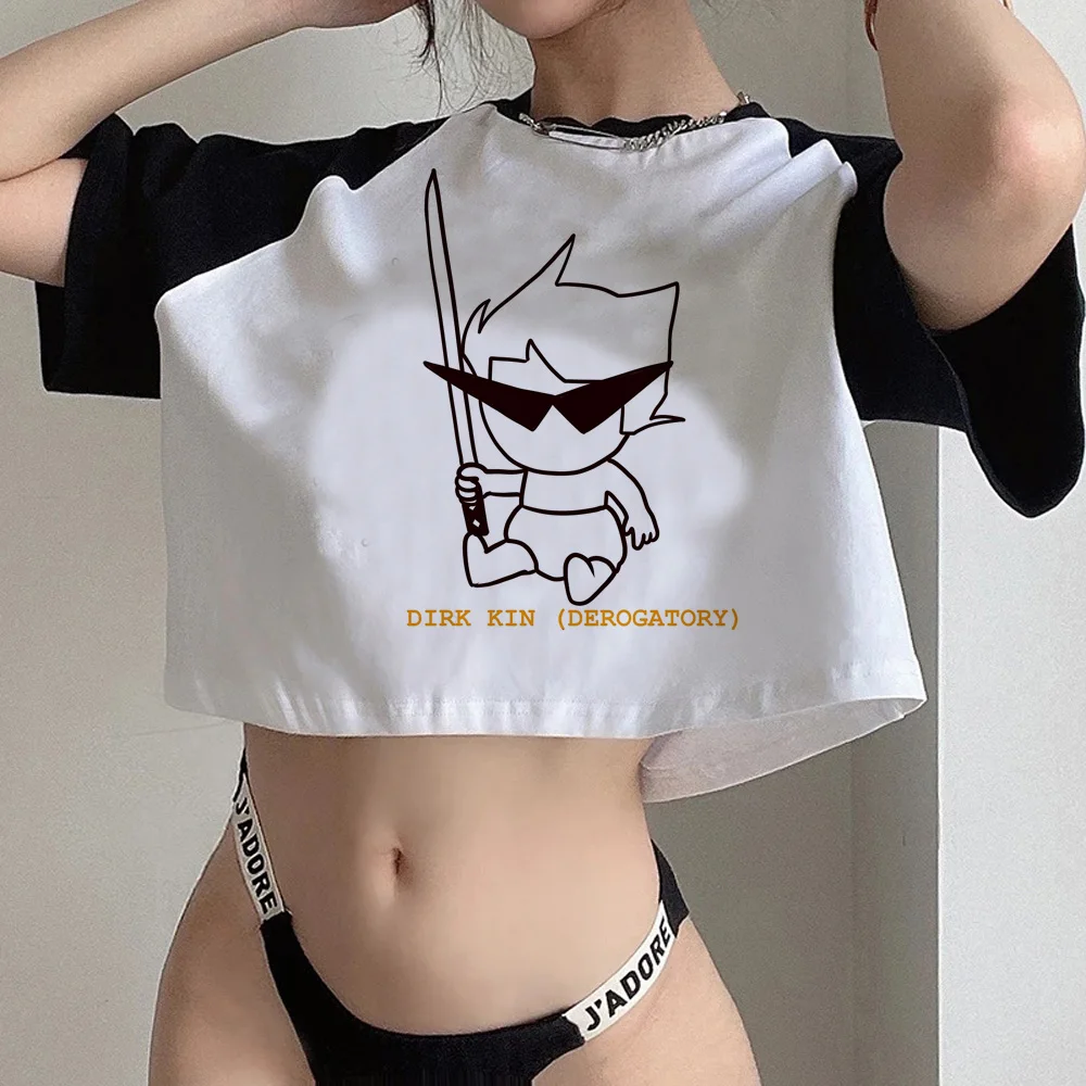 Homestuck streetwear  hippie  crop top Female 2000s yk2 90s graphic  crop top