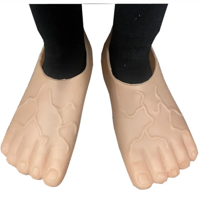 Silly Footwear Giant Barefoot Slippers Rubber Foot Covers Big Toes Plastic Toe Slippers Funny Shoe Covers Footwear Party Props
