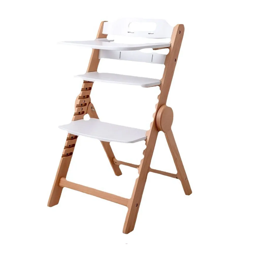 

Baby Wooden Highchair with Adjustable Seat & Footrest