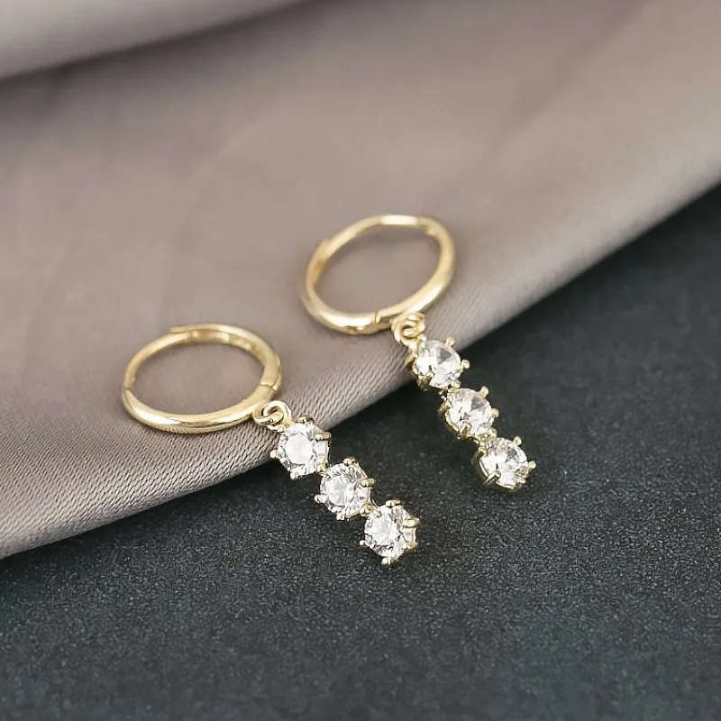 

S925 sterling silver ear buckle simple temperament one-shaped earrings women's daily versatile gold-plated does not fade