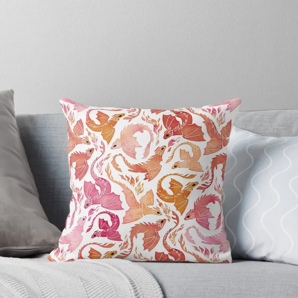Dragon fire pink & orange Throw Pillow Pillow Cover Ornamental Pillow cover christmas