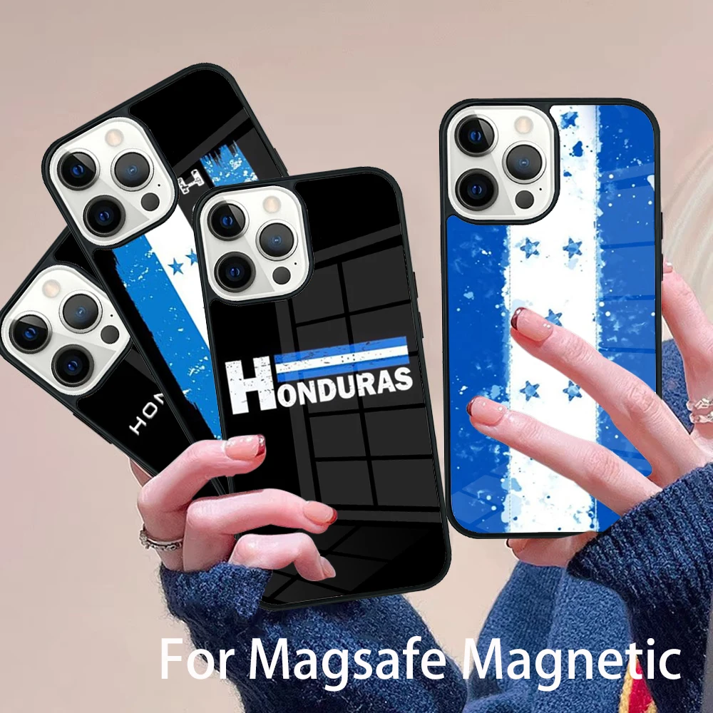 

National flag of Honduras flag Phone Case Magesafe Magnetic Wireless Charge Cover For IPhone 16 11 12 13 14 15 Pro Max Plus