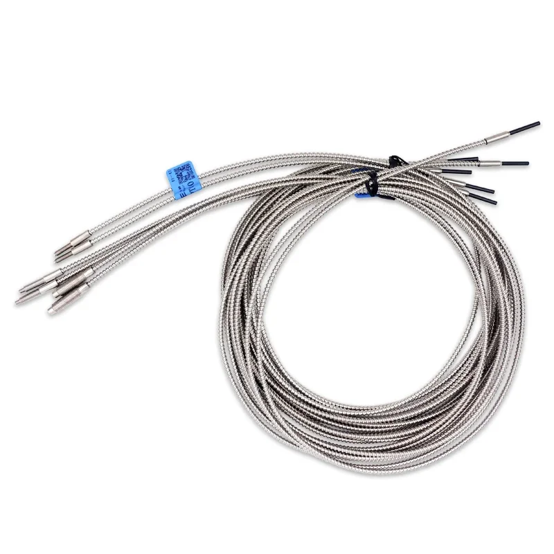 

350 degree high temperature resistant fiber optic sensor amplifier probe M3M4M6 quartz glass multi-core right angle