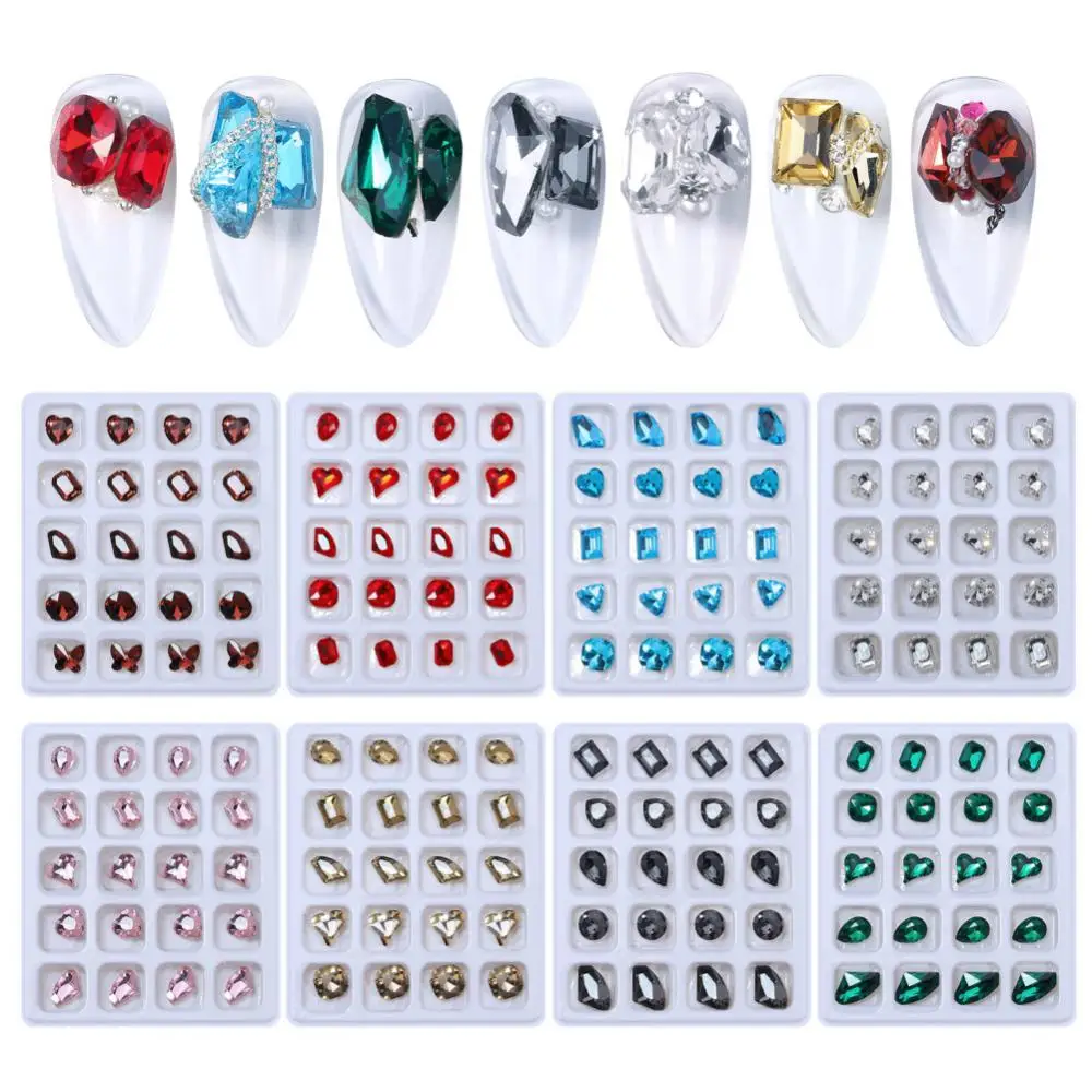 1~4PCS Mixed Size Nail Gems Flaring High Quality 3d Crystal Nail Jewels Manicure Nail Accessories Gel Nail Polish Decor