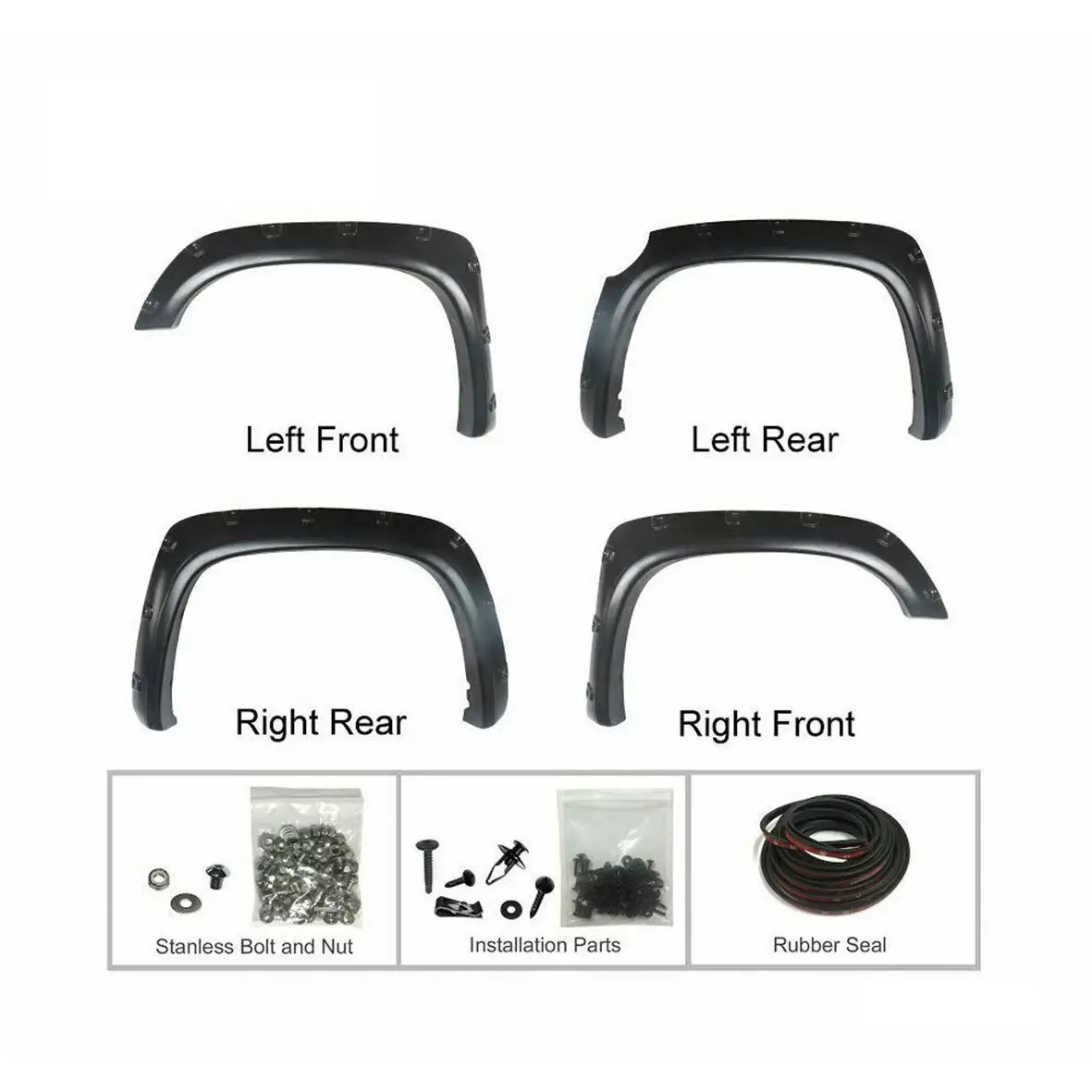 Flying Wing  2014-2021 Textured Pocket Bolt/Rivet Fender Flares Wheel Cover For  Tundra Fender Flares