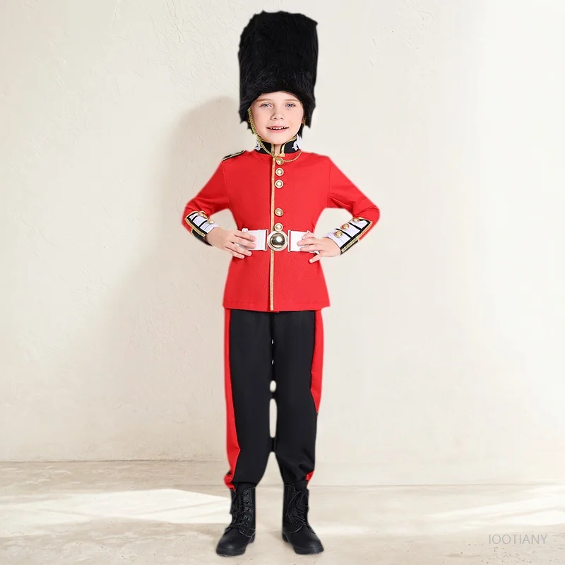 

Europe British Royal Guard Costume Children Men Queen's Guard Costume Dress Up Prince William Soldiers Halloween Cosplay Set