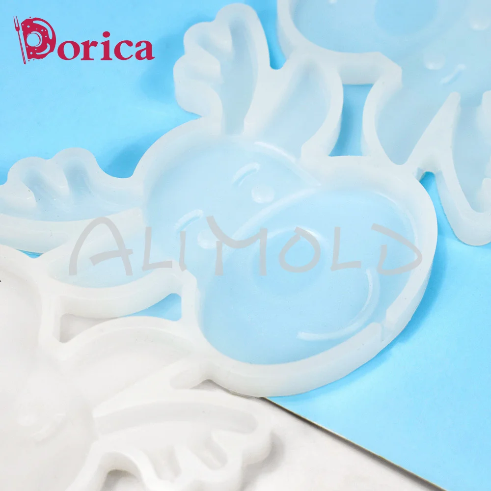 Dorica Christmas Deer Design Epoxy Mold Chocolate Cake Resin Lollipop Silicone Mould Fondant Cake Decorating Tools Bakeware