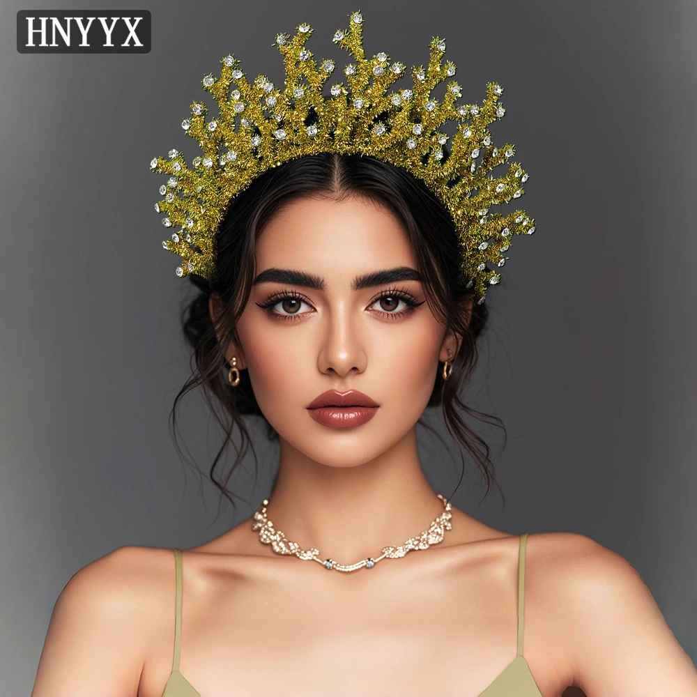 

HNYYX Luxury Vintage Crown Headband Princess Style Headdress Evening Banquet Headwear Bridal Wedding Hair Accessories A387