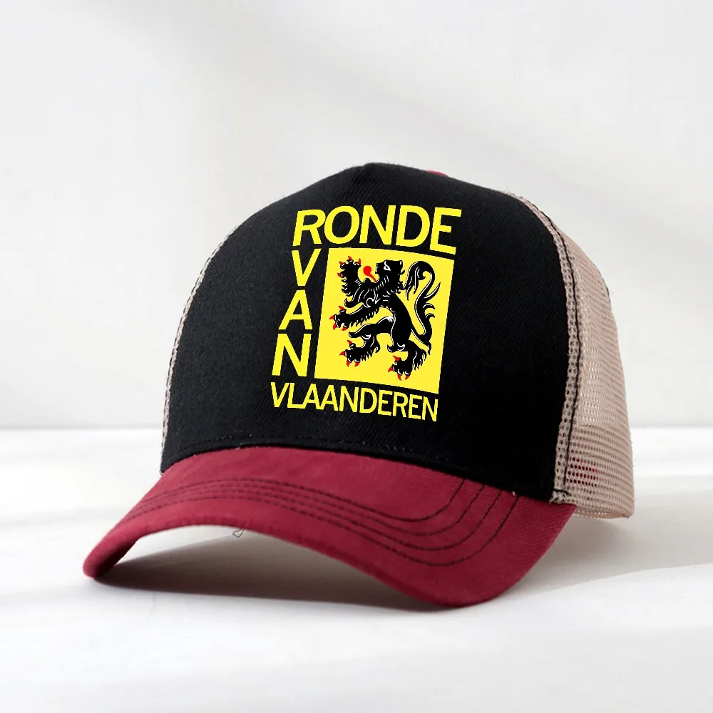 

Men Fashion hat Male Tour of Flanders Logo Baseball Cap Casual Adjustable hat Men Women mesh breathable Visors Snapback Caps