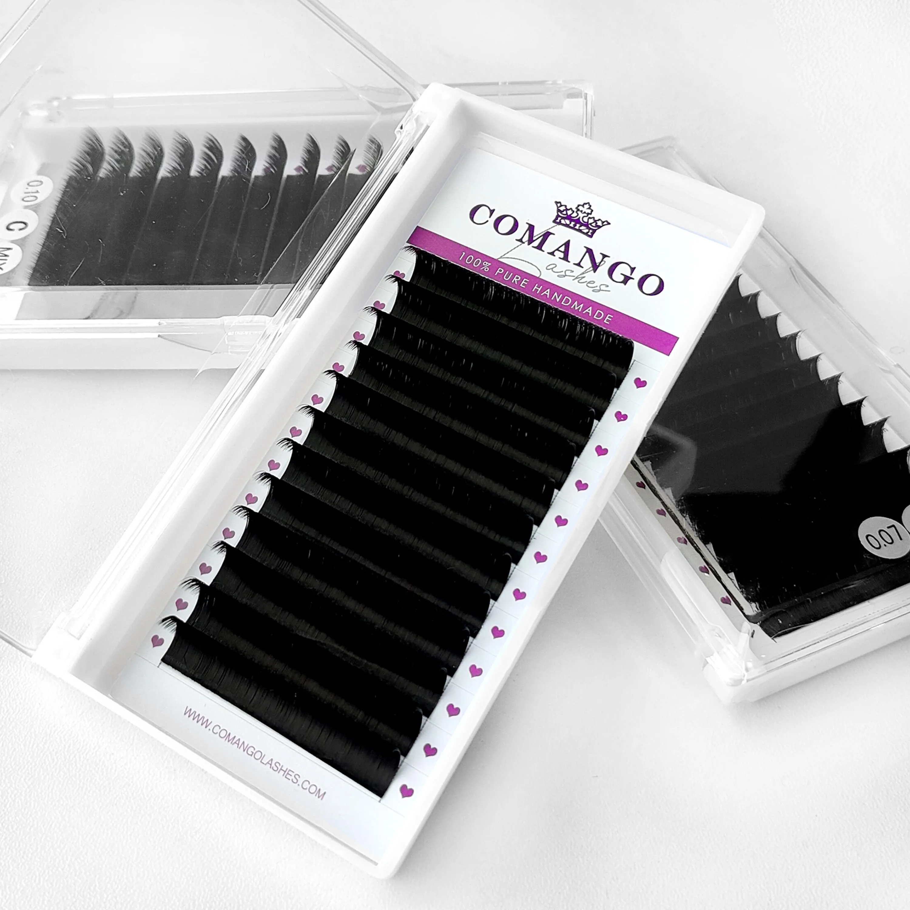 CoMango Matte Black C D CC Curl Easy Fan Eyelash Extension Premium False Mink Russian Volume Natural Soft Makeup Supplies