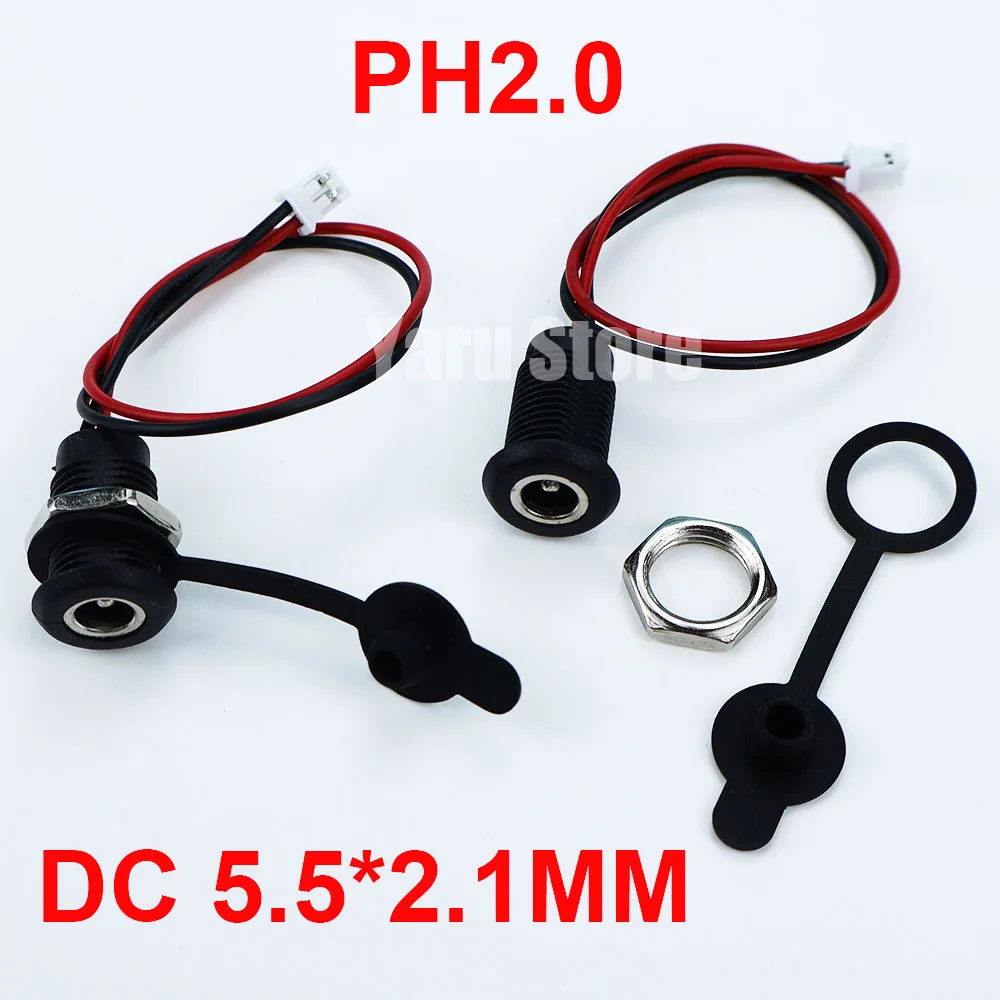 5,5 * 2,1 MM PH2.0 Adapter DC 5,5 * 2,1 MM 5521 PH2.0 Buchse DC Netzteil Jack Buchse Stecker Weibliche Panel Mount Stecker