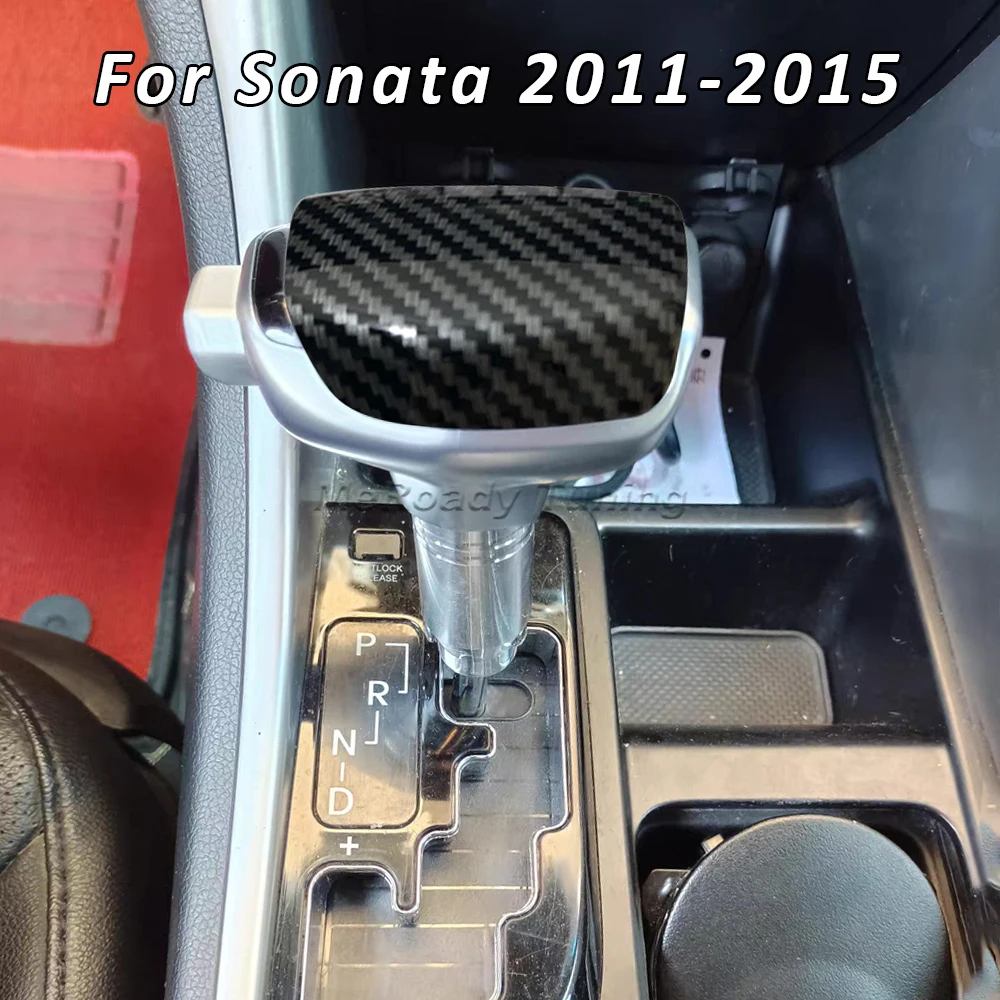 Imitate Carbon Fiber Auto Gear Head Shift Knob Lever For Hyundai Sonata IX35 2015 VERNA Santafe Veracruz 2010 Accessories