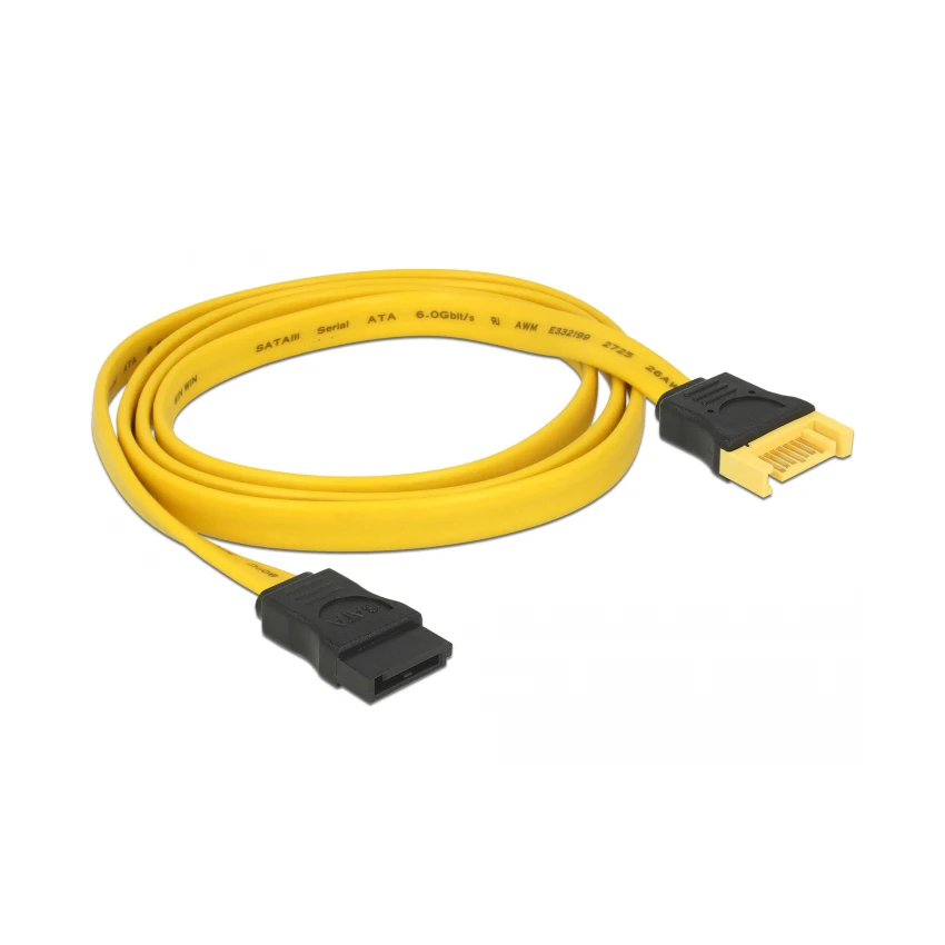 2pack SATA 6 Gb/s Extension Cable 15cm~1m yellow