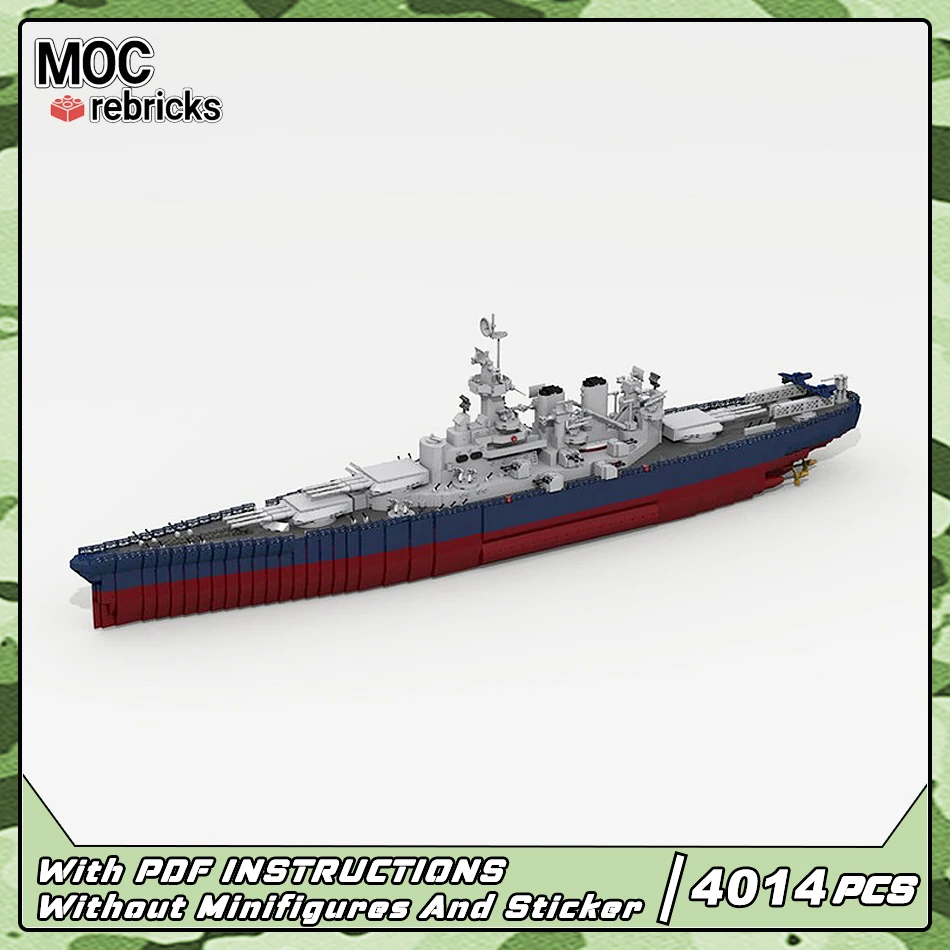 

MOC WW2 военная серия синий корабль строительный блок DIY модель высокая сложность сборка кирпичи игрушки детский день рождения для подарков