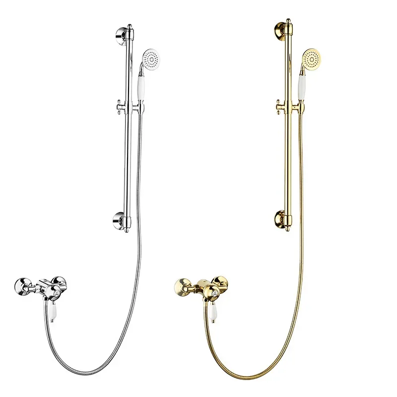 

All-copper wall-mounted shower set, European shower, hand-held nozzle