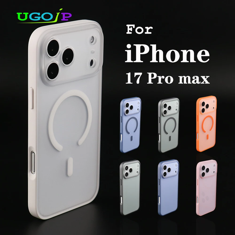 

UGOjP Case For iPhone 17 Pro Max Frosted Anti drop Phone Case MagSafe Wireless Charging Matte Magnetic Protective PC Back Cover