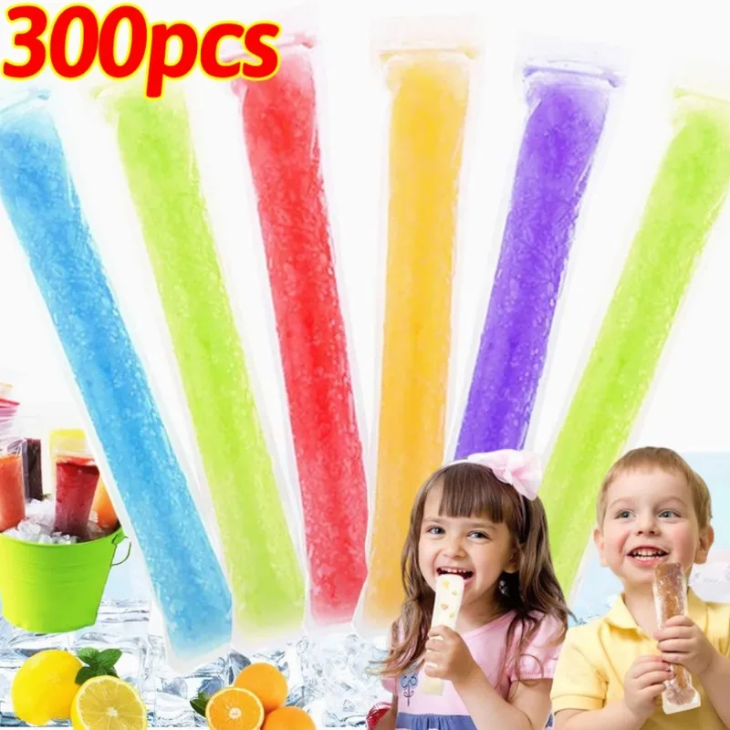 Bolsas desechables para molde de paletas de hielo, tubos para congelador con sellos con cremallera, palitos de yogur, zumo, batidos de frutas, dulces, herramientas para helado