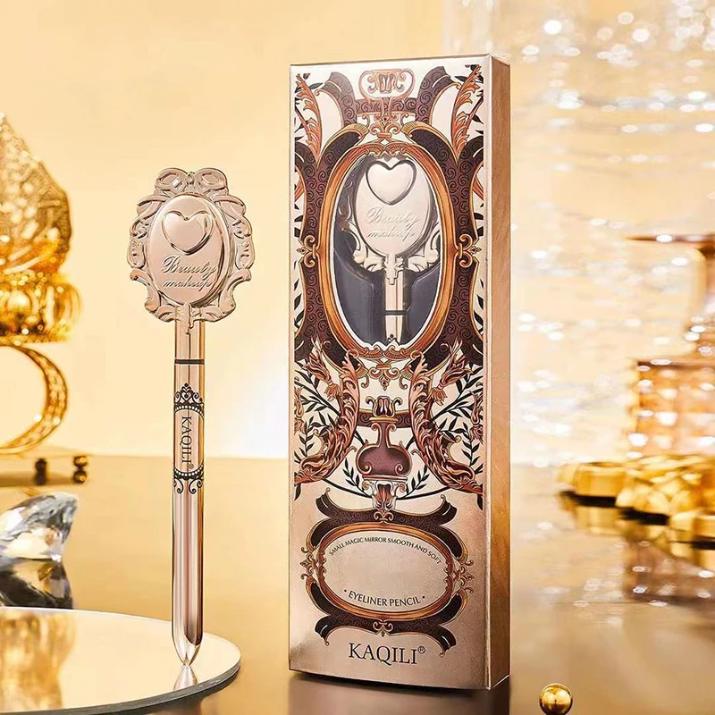 Crayon Eyeliner fin et doux avec miroir, séchage rapide, longue durée, noir, imperméable, maquillage coréen, outil de cosmétiques de beauté