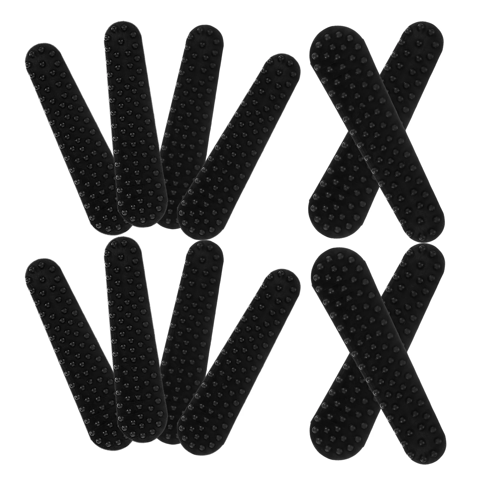 

100pcs Anti-slip Stickers for Clothing Hangers Non-skid Strips Clothes Gripper Black Grips Silicone Material