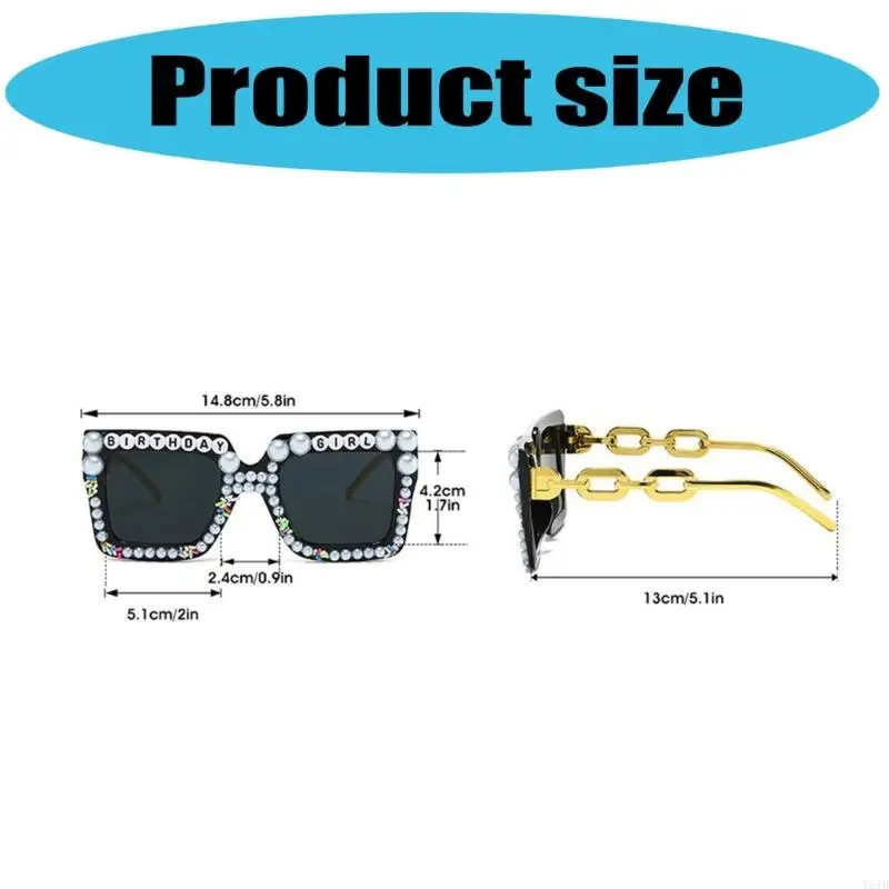 Y5JD polarizzati occhiali da sole oversize sfumature oversize Lens Vintage per Birthday Girl Fashion Accessory