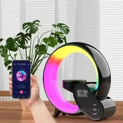 Q Styling Multifuction Music Bluetooth Speaker Electric Wireless Charger Alarm Clock Speaker Home DecorSmart Lamps Gifts