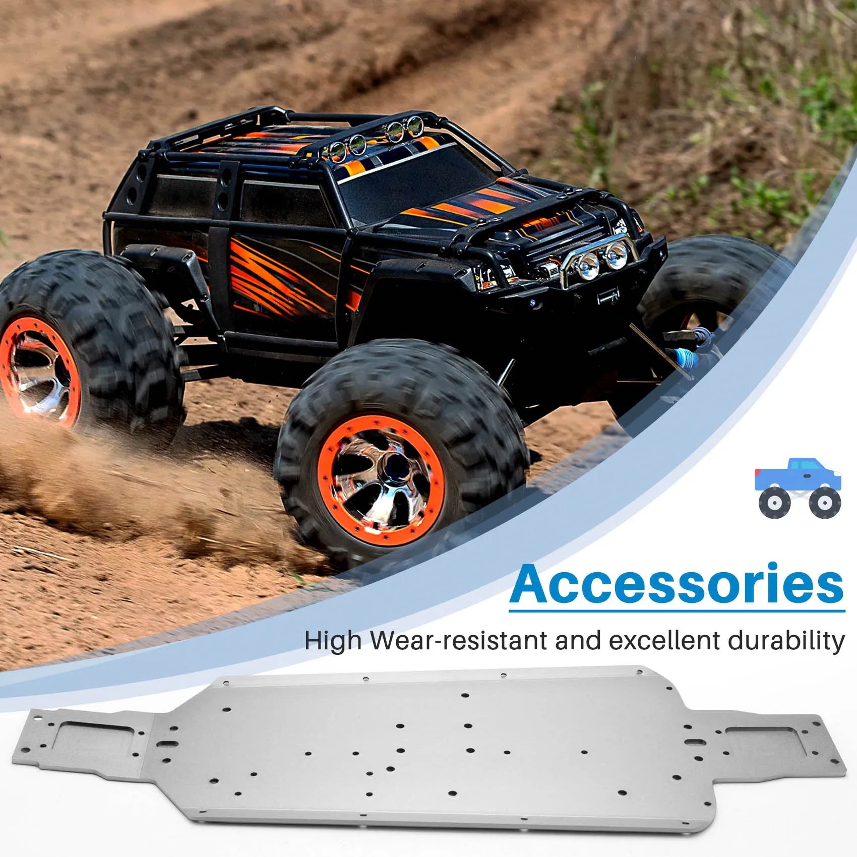 Image of Metall RC Car Chassis 8470 für 1/8 ZD Racing 08427 9116 RC Car Upgrade Teile Ersatzzubehör