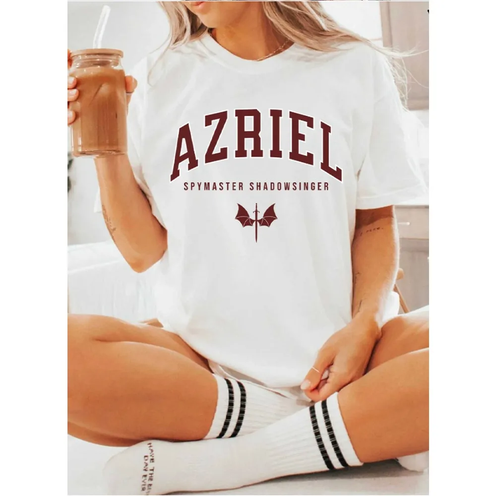 Azriel Shirt Shadowsinger Illyrian Acotar Sarah J M Woman Loose Short SleeveTops Tee Casual  O Neck Female Streetwear Summer