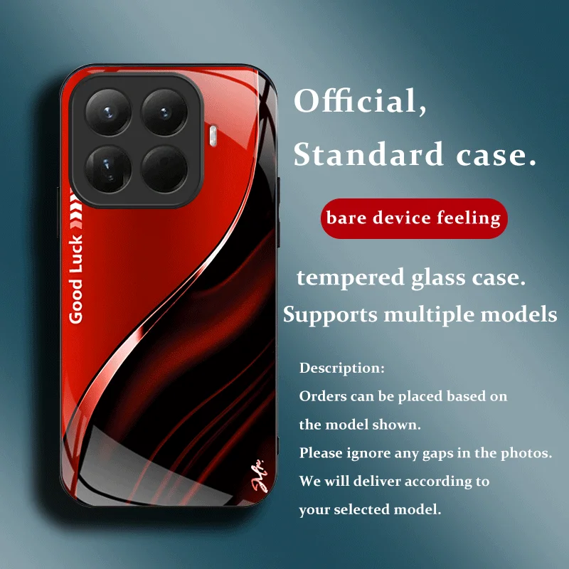 Hartglas-Schutzhülle für Xiaomi 17T 15T Pro Mi 17 15 5G, Schutzhülle mit Farbverlauf und Muster auf der Rückseite