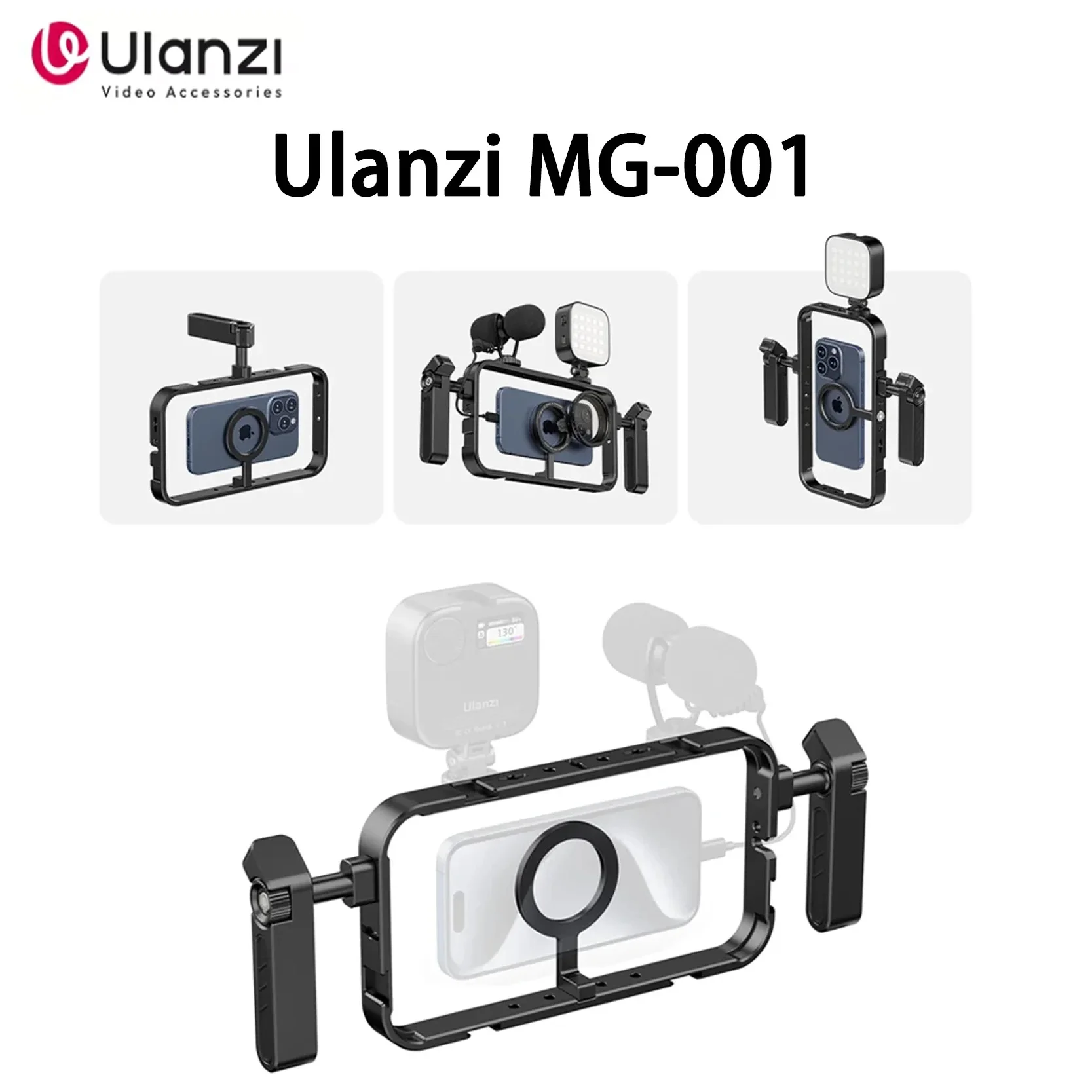 

Original Ulanzi MG-001 Mobile Phone Cage Double-handle Holder Movie Vlog Production Kit And Portable Case Pro Stabilizer