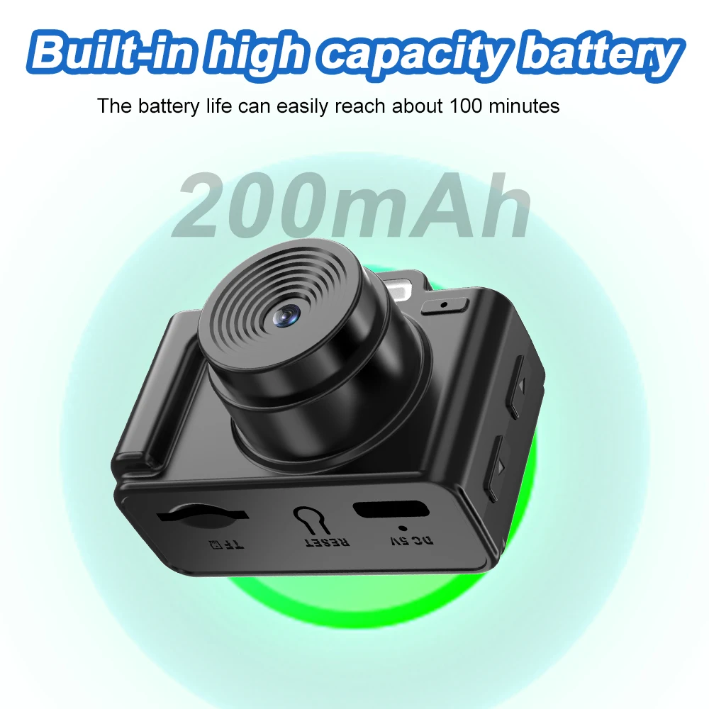 E9 Mini 1080P Small Digtal Camera with Screen Bodycam Compact Kids Camcorder Indoor Outdoor Sport Video Recorder Support TF Card