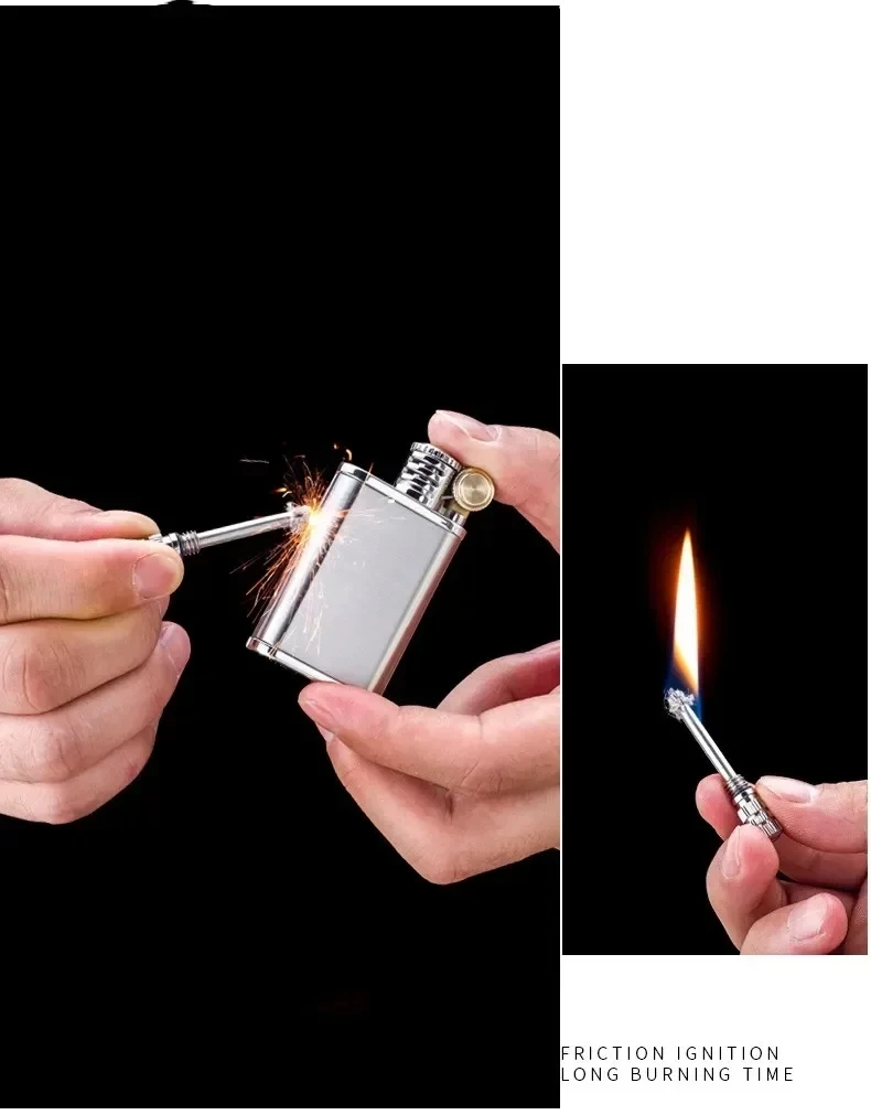 Neues Leader-Feuerzeug mit zehntausend Zündhölzern, doppelter Verwendung, personalisiert und kreativ, winddichtes Feuerzeug, kleines Werkzeug, Geschenk für Männer. – Detail 5